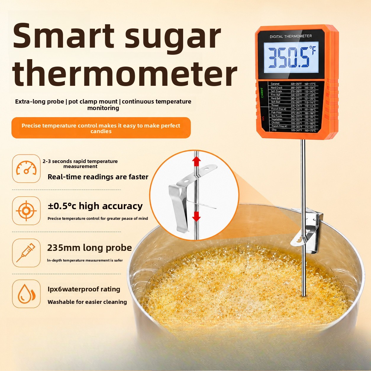 Effective Long Probe Food Ther - Digital Hygrometer Probe ulasan dan harga